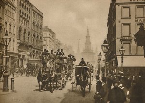 Hoe Londen is veranderd sinds hoge hoeden werden gedragen door buitenpassagiers, ca. 1900, ca. 1935