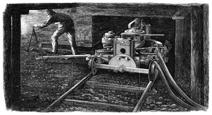 Hydraulische kolensnijmachine, genaamd De IJzeren Man, 1867 door Unbekannt