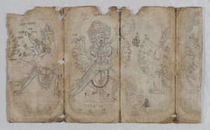 Iconografische Tekening van Tantrische Verlichte Wezens verso