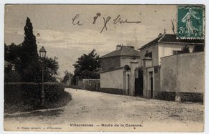 Ile de France, Val de Marne (94), Villecresnes: route de la Garenne - Ansichtkaart gedateerd 1909