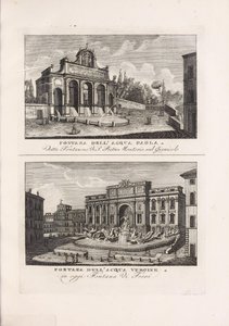 Illustratie uit het boek Verzameling van oude en moderne uitzichten van de stad Rome en omgeving van onbekende auteur en uitgegeven door Presso Piale neg.e di stampe a S. Carlo al Corso (it, 1816) door Unbekannt