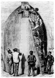 Illustratie uit De la Terre a la Lune door Jules Verne, 1865 door Unbekannt