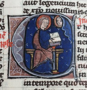 Ik lees de Brieven van Abelard en Heloise. Uit de Bible moralisée, 13e eeuw door Unbekannt