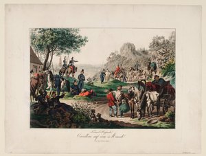 Keizerlijke Russische cavalerie op mars, 1813