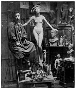 In de studio van meneer Lucchesi, Londen, 1899