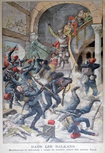 In de Balkan: Macedoniërs verdedigen zich met bommen tegen Turkse soldaten