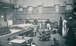 In de keuken van Holloway Prison, Londen, c1901