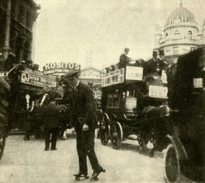 In het Dikke van het Verkeer bij het Mansion House, 1910 door Unbekannt
