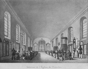 Interieur van de Kerk van Waterloo door Unbekannt