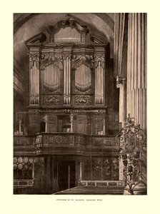 Interieur van St. Magnus, kijkend naar het westen, midden-late 19e eeuw