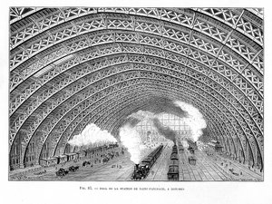 Interieur van St Pancras Station, Londen, 1865 door Unbekannt