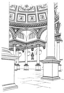 Interieur van de St. Stephens kerk, Walbrook, City of London door Unbekannt