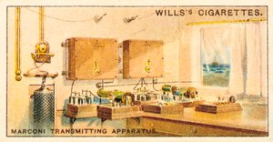 Interieur van een Marconi radiozendstation, 1915