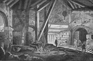 Interieur van een Smelterij in Broseley, Shropshire, 1788, 1904