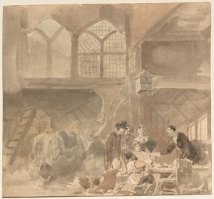 Interieur van een herberg, 1800s