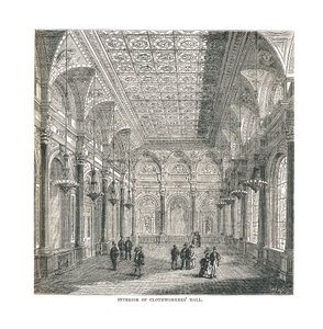 Interieur van de Clothworkers Hall door Unbekannt
