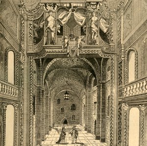 Interieur van het Dukes Theatre, ca. 1673 door Unbekannt