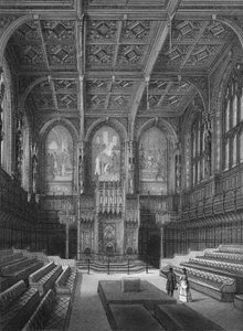 Interieur van het House of Lords, Palace of Westminster, Londen, c1878 door Unbekannt