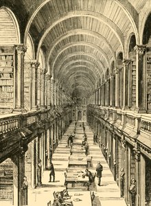 Interieur van de bibliotheek, Trinity College, 1898