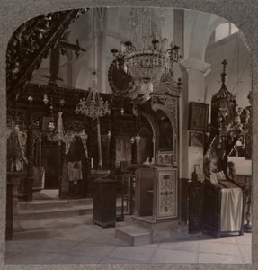 Interieur van de synagoge waar Christus predikte, Nazareth, ca. 1900