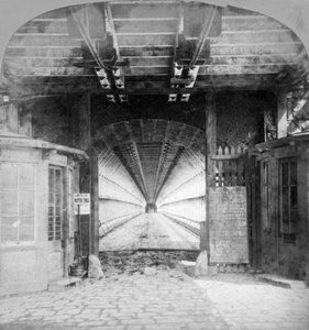 Interieur van de hangbrug, Niagara Falls, Canada, begin 20e eeuw