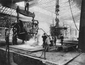 Interieur zicht, Krupp fabrieken, Essen, Ruhr, Duitsland, Eerste Wereldoorlog, 1917 door Unbekannt