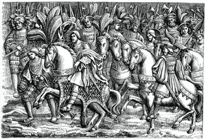 Interview tussen Frans I en Hendrik VIII, op het Veld van het Gouden Laken, 1520, 1870