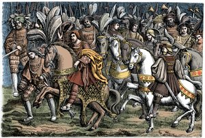 Interview tussen Frans I en Hendrik VIII, op het Veld van het Gouden Laken, 1520, 1870 door Unbekannt
