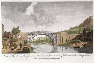IJzeren brug over de Severn bij Ironbridge, Coalbrookdale, Engeland, gebouwd 1779