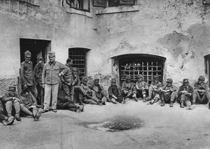 Italiaanse gevangenen in Ljubljana Laibach-kasteel, Eerste Wereldoorlog, 1915
