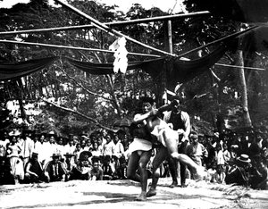 Japanse sumoworstelen, Korea, 1900 door Unbekannt