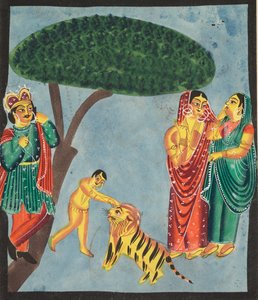 Jatayu Ramas Mythische Vogel Hindert Ravanas Wagen, Proberend de Ontvoering van Sita te Voorkomen, 1800s
