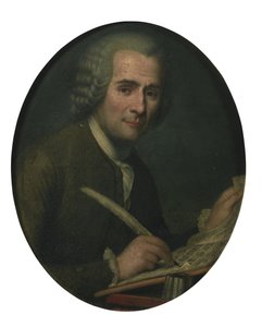 Jean-Jacques Rousseau 1712-1778 schrijft een bladmuziek door Unbekannt