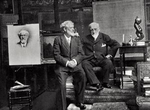 Jean Richepin, Franse dichter, dramaturg en romanschrijver, en Leon Bonnat, Franse kunstenaar, 1901