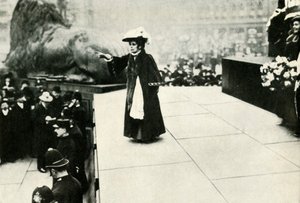 Jennie Baines spreekt op Trafalgar Square, 1908, 1947