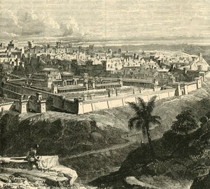 Jeruzalem in de tijd van Jezus Christus, met de tempel zoals hersteld door Herodes de Grote, 1890 door Unbekannt