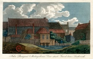 John Bunyans ontmoetingshuis, Zoar-straat, Gravel-Lane, Southwark, Londen, 1814 door Unbekannt
