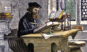 John Wycliffe aan het werk door Unbekannt