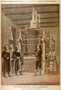 Joseph Marie Jacquard, toont zijn weefgetouw aan Lazare Carnot, Lyon, Frankrijk, 1801 1901