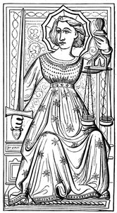 Gerechtigheid, tarotkaart, 14e eeuw, 1870 door Unbekannt