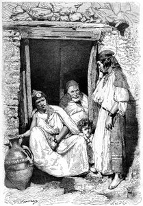 Kabyle familie groep, Algerije, c1890 door Unbekannt