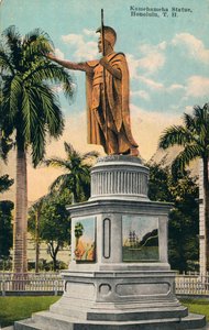 Kamehameha Standbeeld, Honolulu, Hawaï door Unbekannt