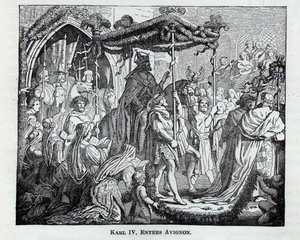 Karel IV betreedt Avignon, 1882 door Unbekannt