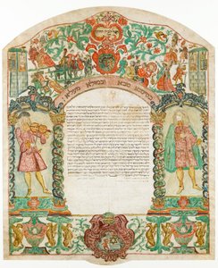 Ketubah Joods huwelijkscontract, 1776