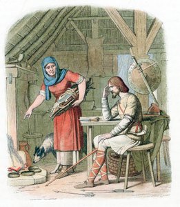 Koning Alfred verbrandt de taarten, 878 1864 door Unbekannt
