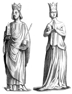 Koning Karel V van Frankrijk 1337-1380 en Johanna van Bourbon 1338-1378, 1849 door Unbekannt