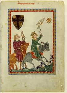 Koning Conrad de Jongere uit de Codex Manesse, tussen 1305 en 1340