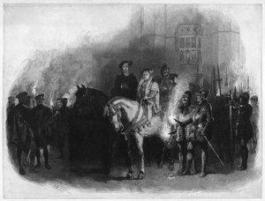 Koning Edward VI en Edward Seymour, Hertog van Somerset, Hampton Court, 19e eeuw door Unbekannt