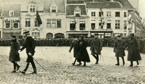 Koning George V in Furnes, België, Eerste Wereldoorlog, 4 december 1914, 1920 door Unbekannt