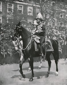 Koning George V bij de begrafenis van zijn vader Koning Edward VII, Londen, 20 mei 1910